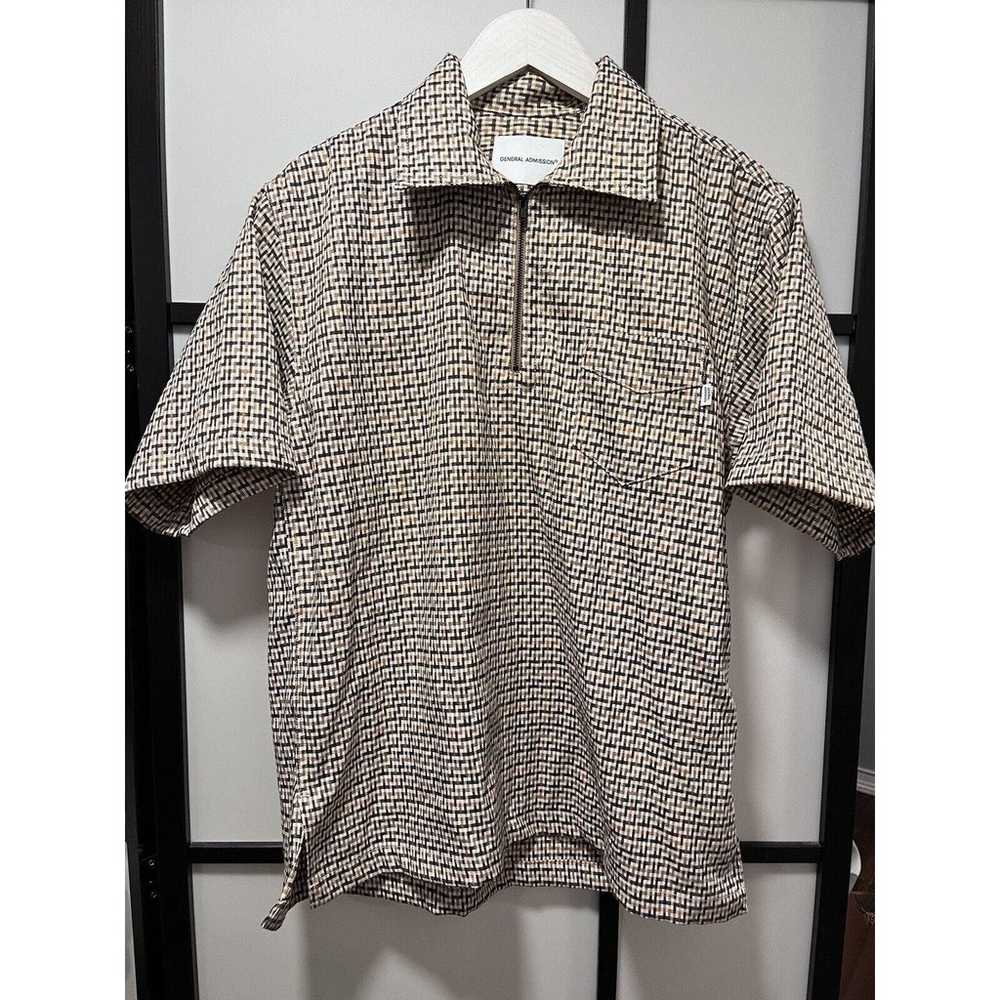 General Admission Men's Quarter Zip Shirt in Beig… - image 1