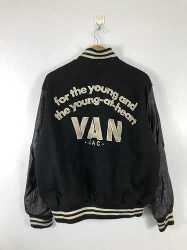 Vintage - Vintage 90s Varsity Van Jac Sleeve Leath