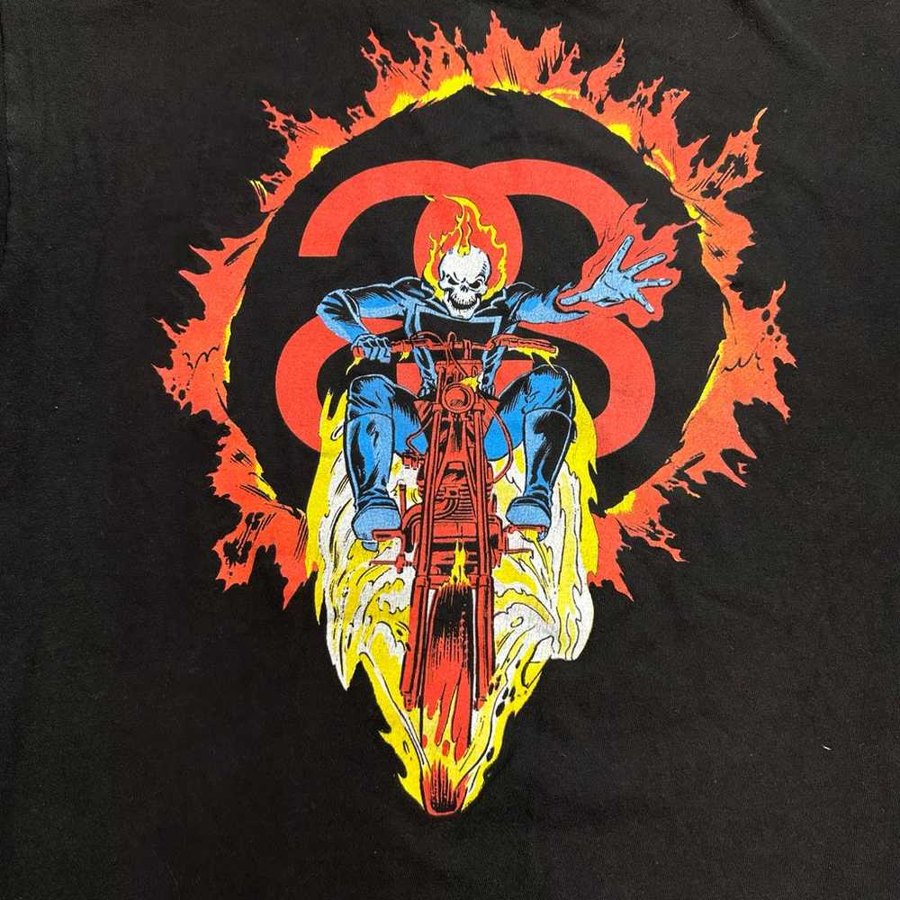 RARE Stussy SS x Marvel Ghost Rider 2011 Black T-… - image 9