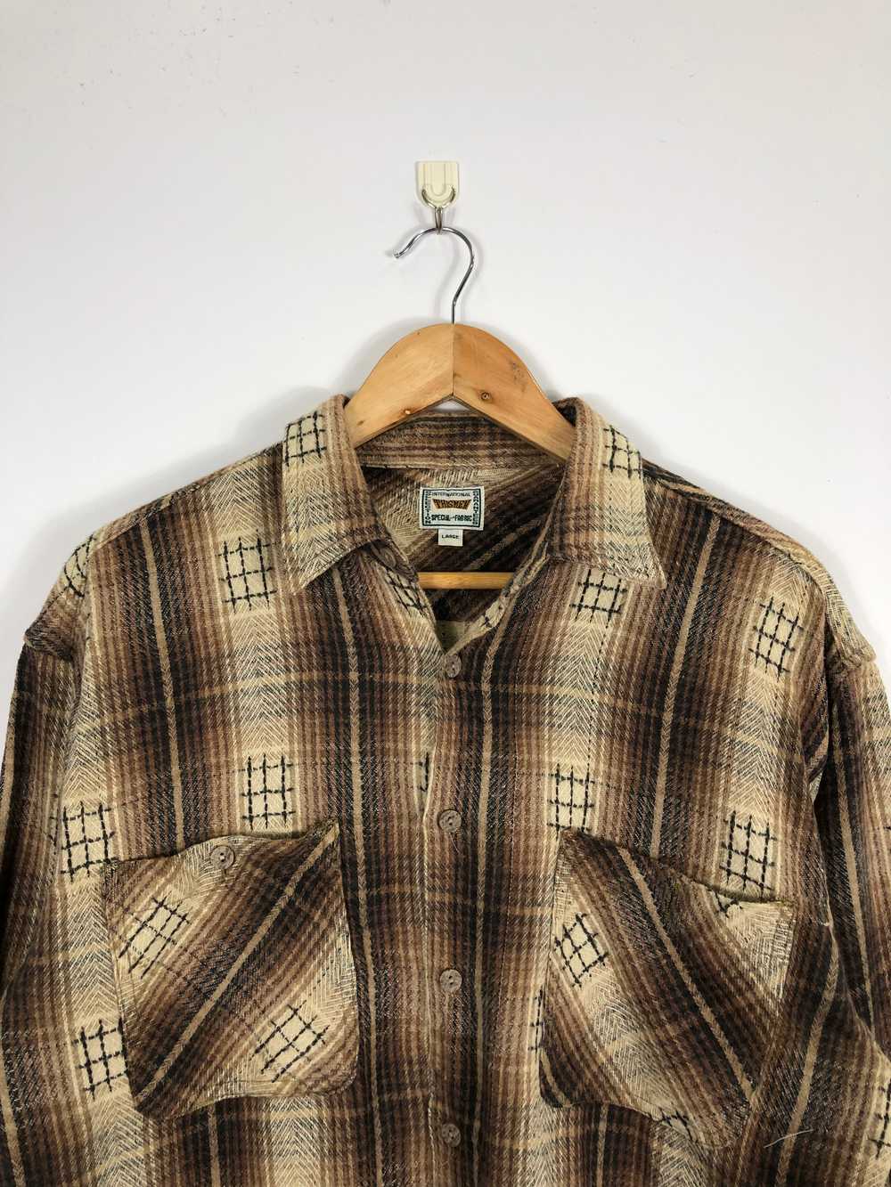 Vintage - Vintage 60s Shadow Plaid Flannel Wool B… - image 2