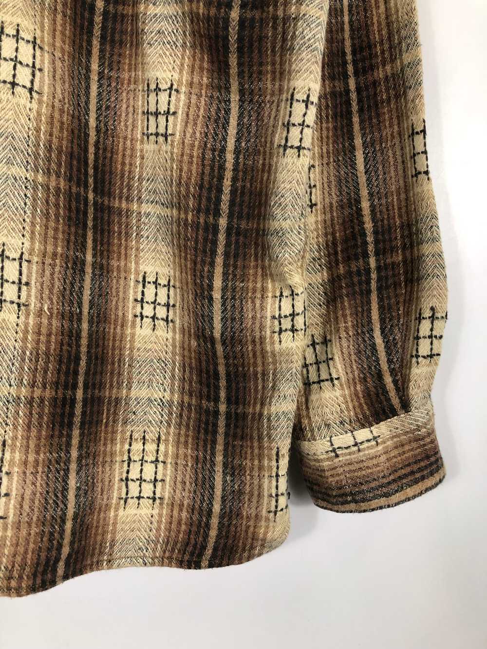 Vintage - Vintage 60s Shadow Plaid Flannel Wool B… - image 5