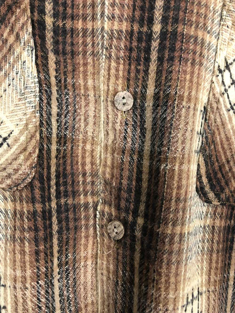 Vintage - Vintage 60s Shadow Plaid Flannel Wool B… - image 8