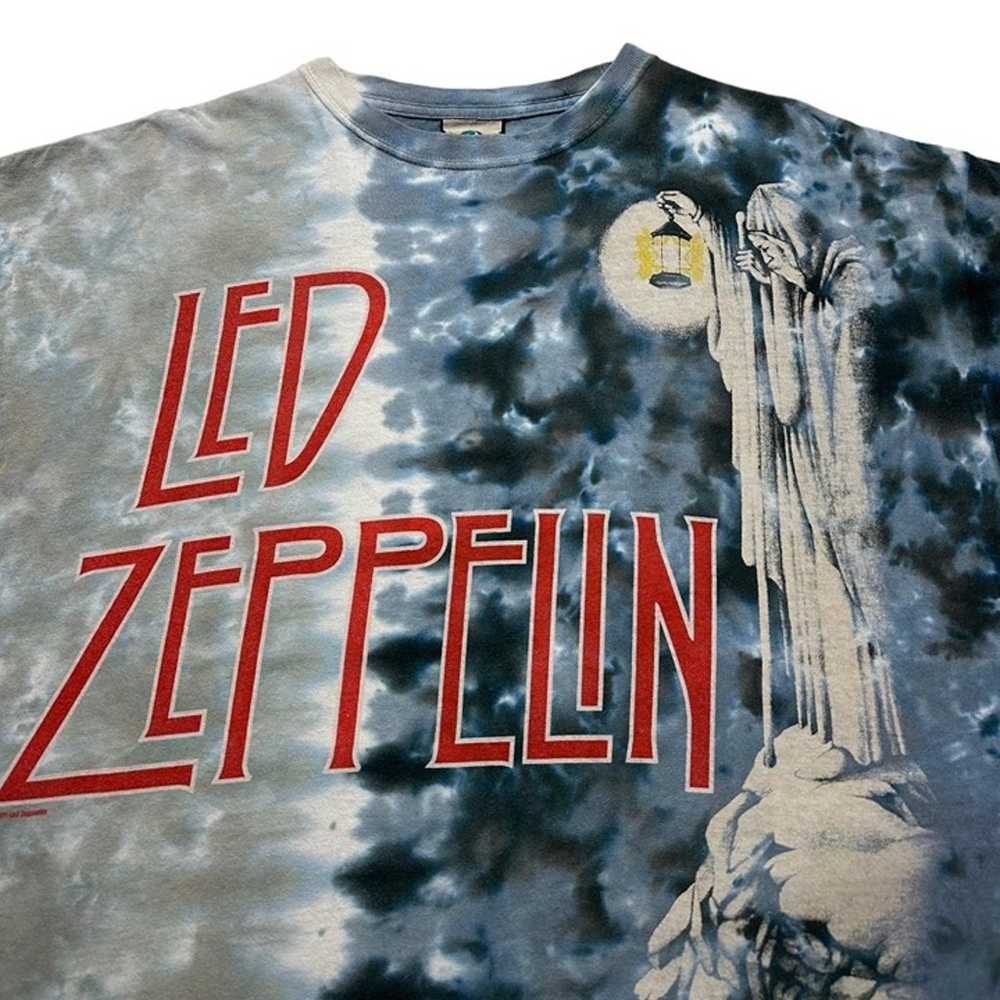 Vintage Led Zeppelin Zoso Hermit Liquid Blue T-Sh… - image 3