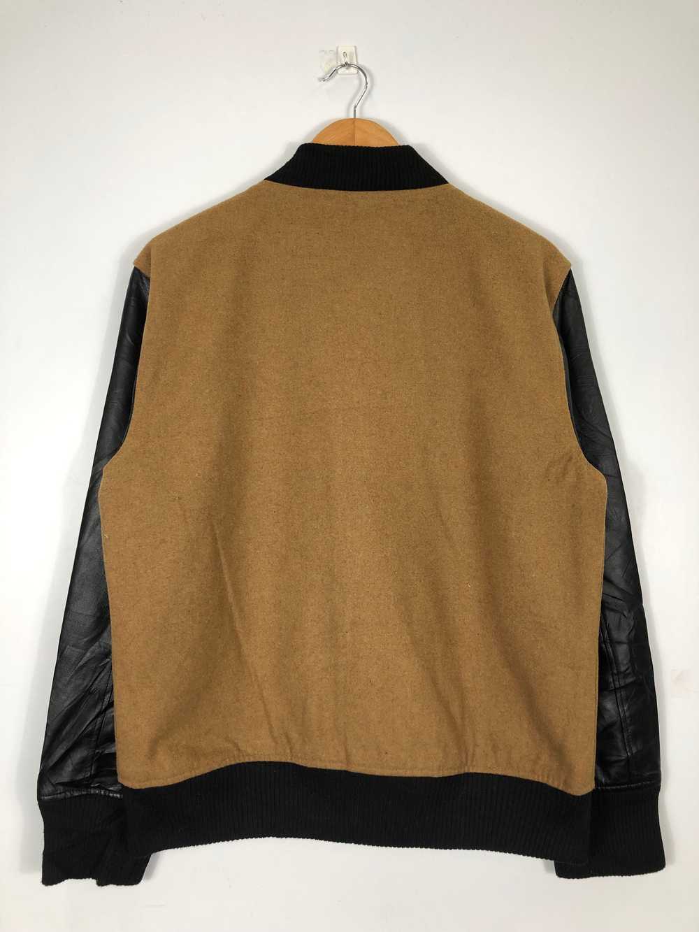 Vintage - Vintage Varsity Jacket Synthetic Leathe… - image 3