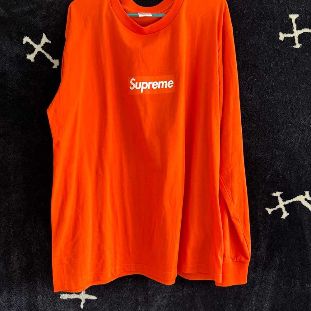 Supreme Orange Box Logo Print Long Sleeve - image 1