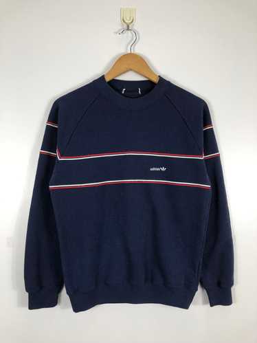 Vintage 90s Adidas Sweatshirt PullOver Blue Red