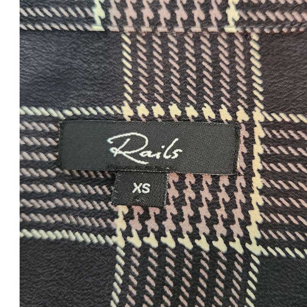 Rails Rhett Silk Oxford Plaid Button Down Shirt - image 4