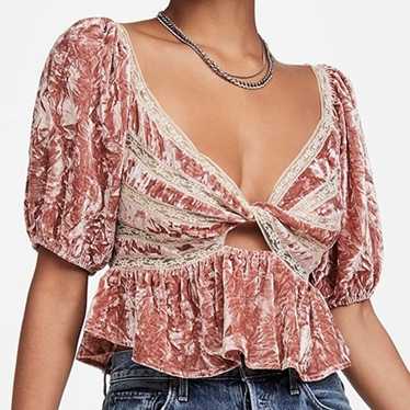 Free People Size Medium Yours Truly Velvet Lace To