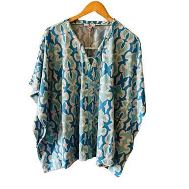 Jude Conally Printed V Neck Kaftan Top Size M Med… - image 1