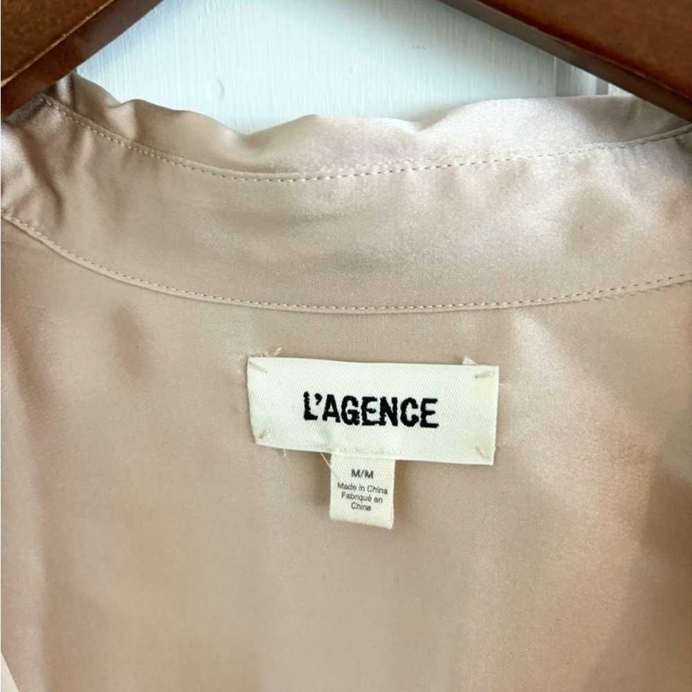 Lagence blush pink dani 100% silk blouse button d… - image 4