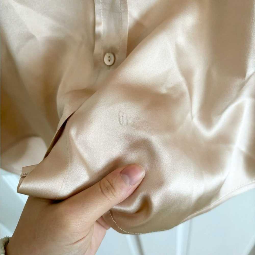 Lagence blush pink dani 100% silk blouse button d… - image 6