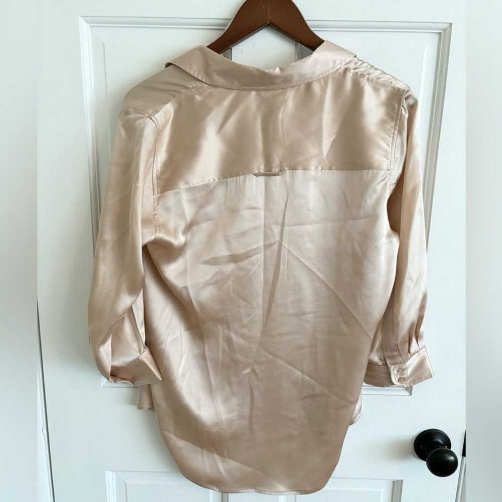 Lagence blush pink dani 100% silk blouse button d… - image 7