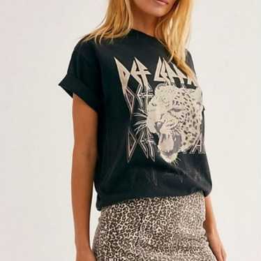 Free People Daydreamer Def Leppard Oversized Tee … - image 1
