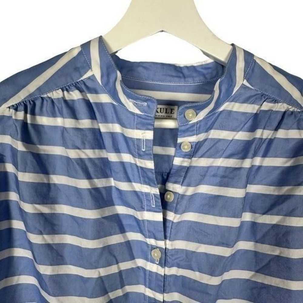Kule Stripe banded collar shirt size XS - image 4