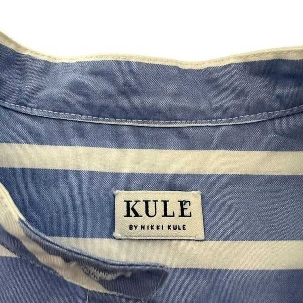 Kule Stripe banded collar shirt size XS - image 6