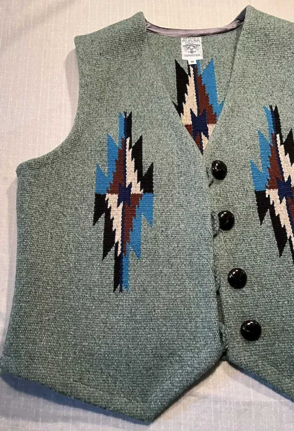 Chimayo Wool Vest by Gilbert Ortega Weaving Shop - image 2