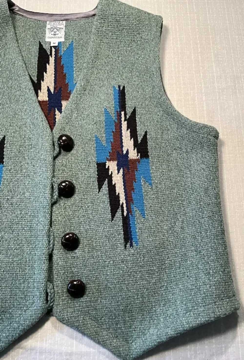 Chimayo Wool Vest by Gilbert Ortega Weaving Shop - image 3