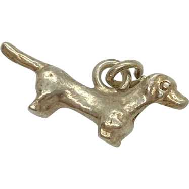 Dachshund Dog Vintage Charm Sterling Silver Three… - image 1