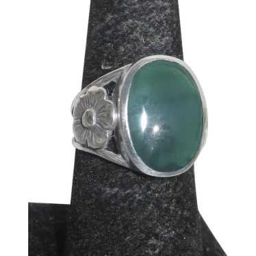 Sterling Silver and Chrysoprase Ring - image 1