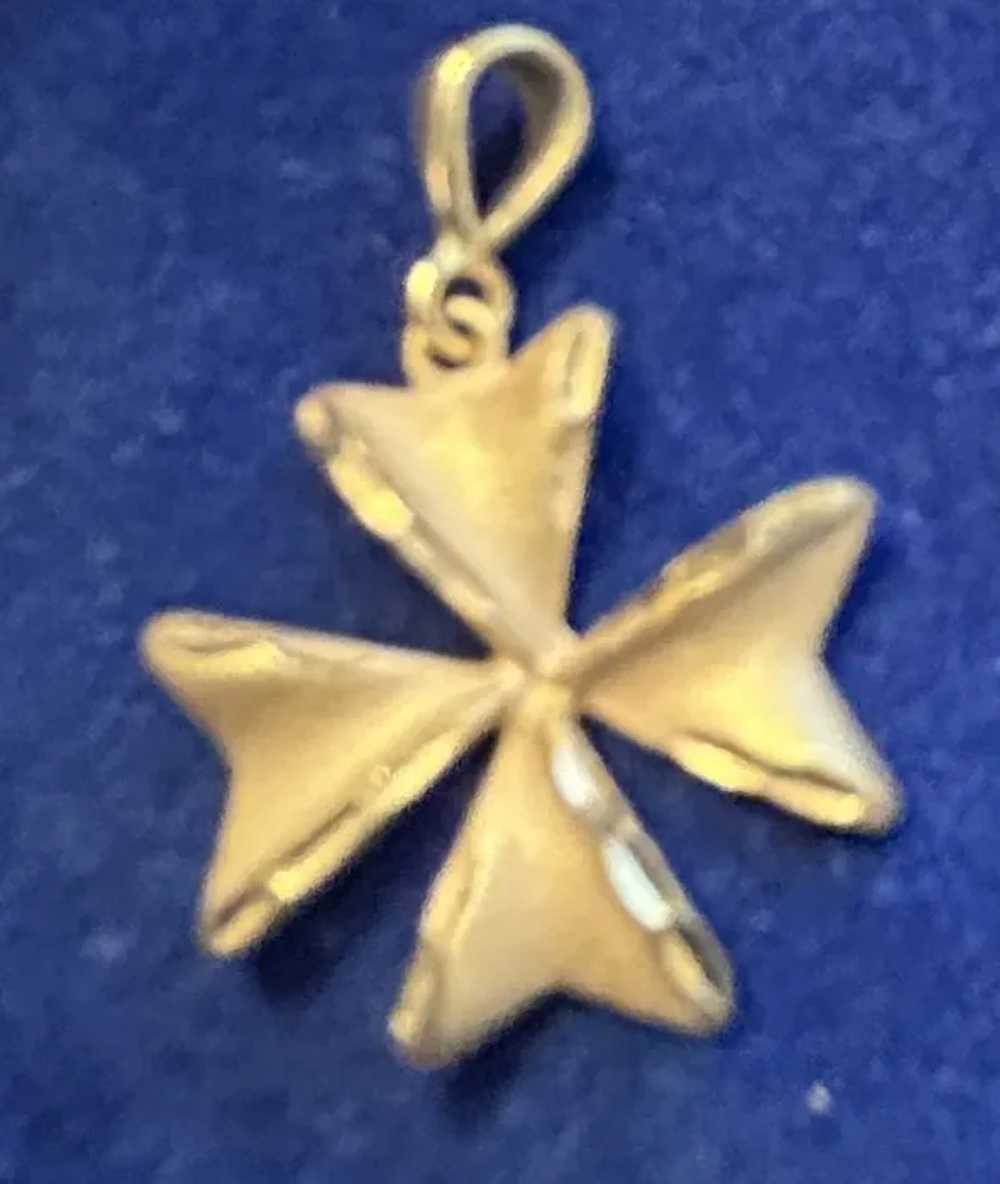 750  Gold  4 leaf Clover charm - image 2