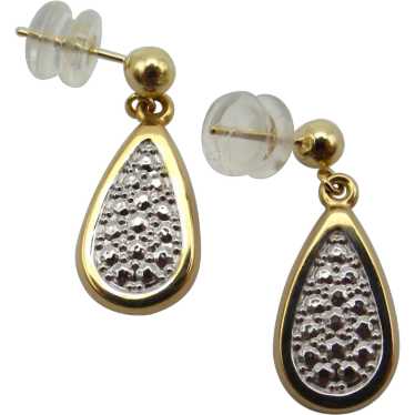 Ball & Two Tone Pear Shape Dangle Earrings - 14k - image 1