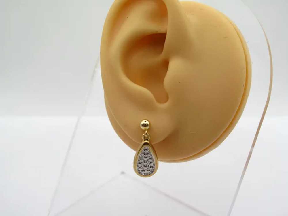 Ball & Two Tone Pear Shape Dangle Earrings - 14k - image 3