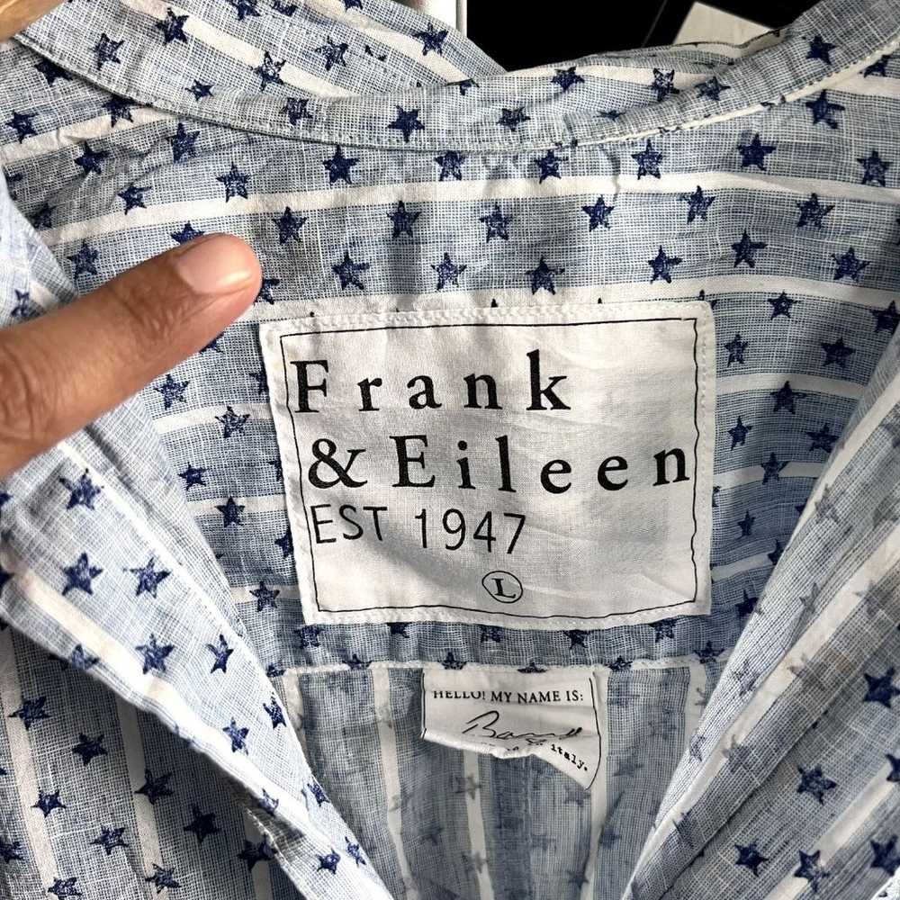 Frank & Eileen Linen Blend Button Down Shirt Large - image 2