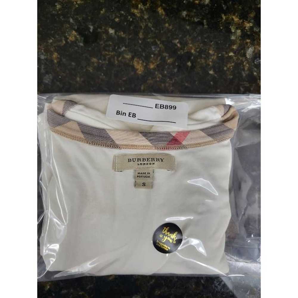 Burberry T-Shirt Women's S White Brown 3/4 Sleeve… - image 4