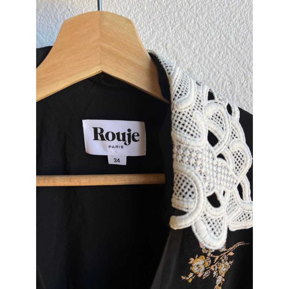 Rouje Clem Crochet Collar Black Floral Jacquard B… - image 4