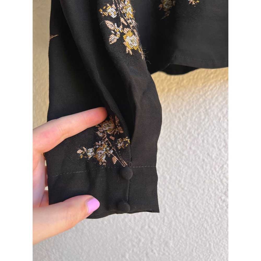 Rouje Clem Crochet Collar Black Floral Jacquard B… - image 6