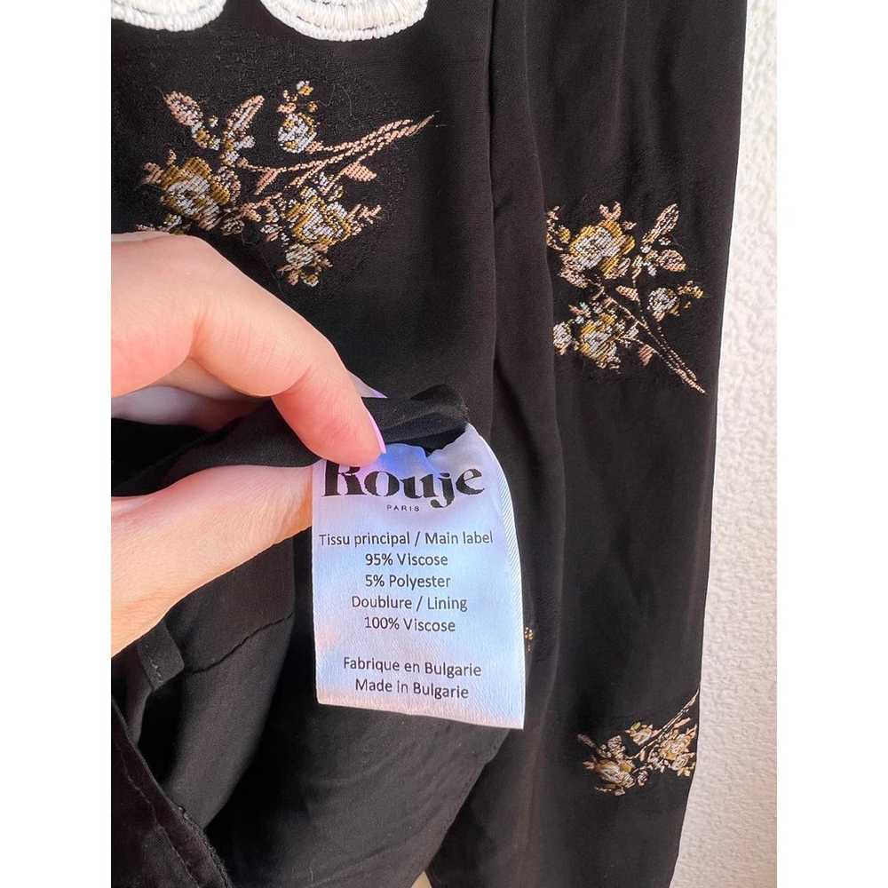 Rouje Clem Crochet Collar Black Floral Jacquard B… - image 7