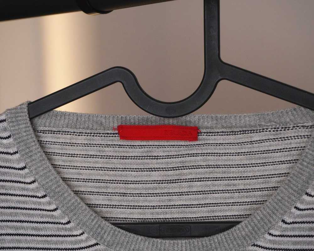 Prada × Vintage Prada red tab logo knit crew swea… - image 3