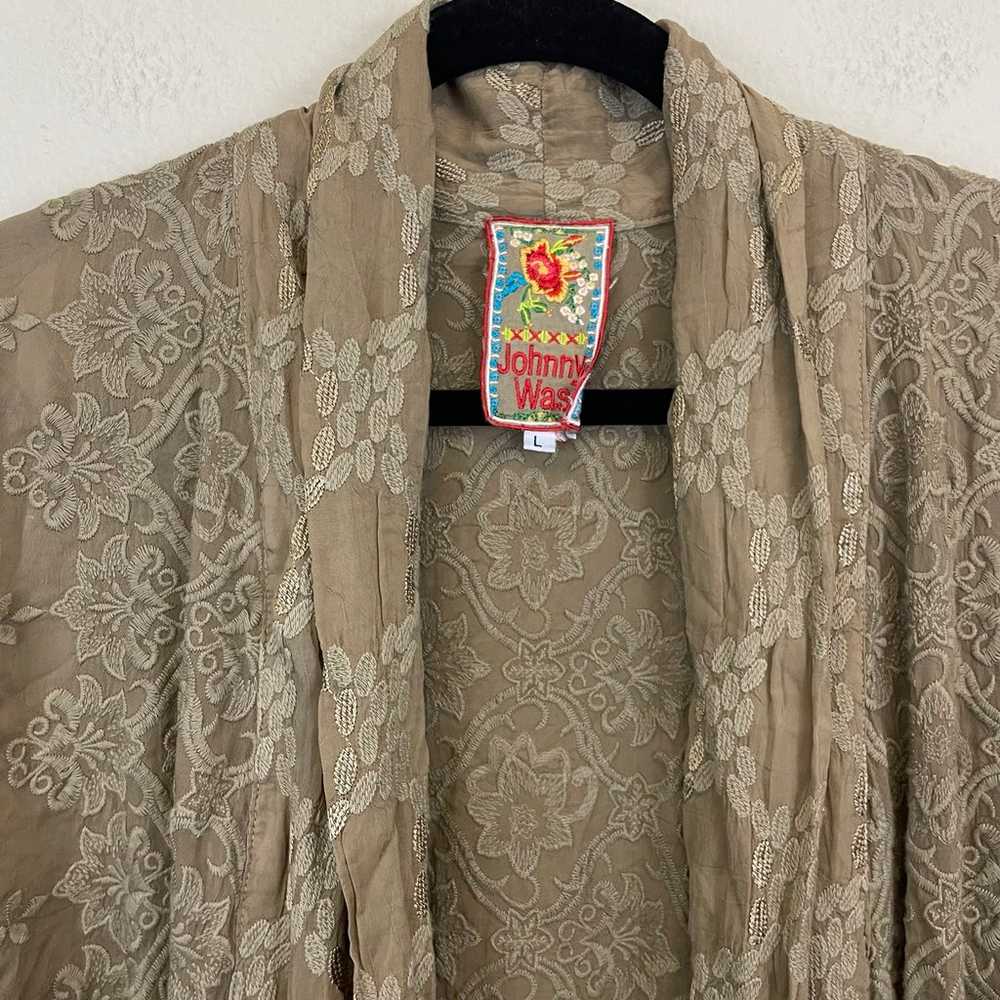 Johnny Was Embroidered Floral Front Tie Kimono Ja… - image 2