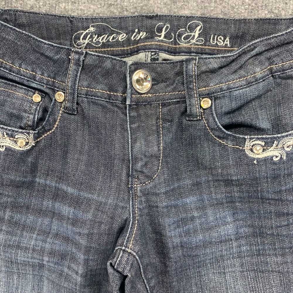 Vintage Grace in LA Jeans Womens 5 Blue Embroider… - image 3