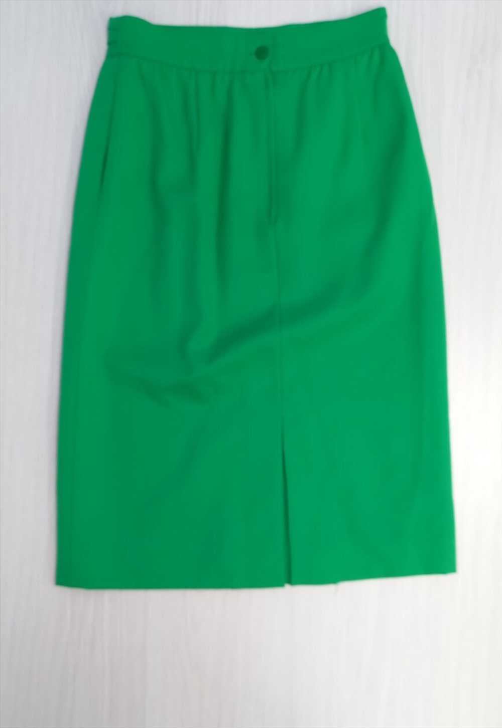 Vintage 90s Cache D'or Co-Ord Green Jacket Skirt … - image 5