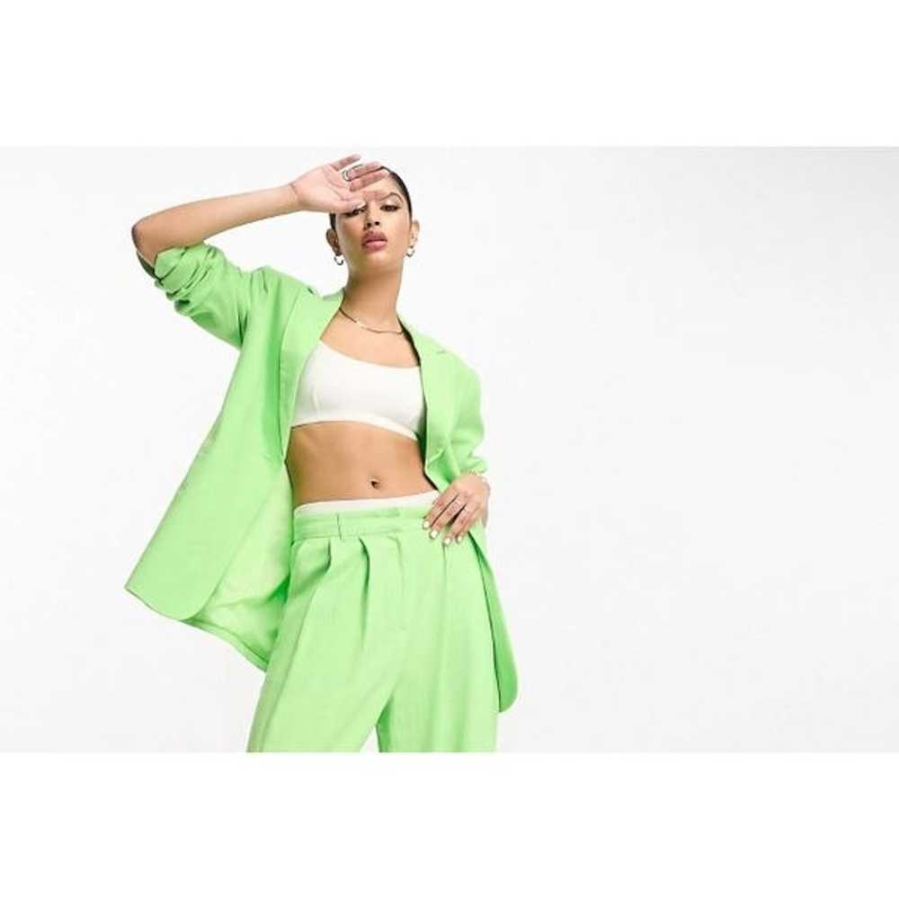 ASOS DESIGN Slim Fit Suit Blazer with Linen Green… - image 1