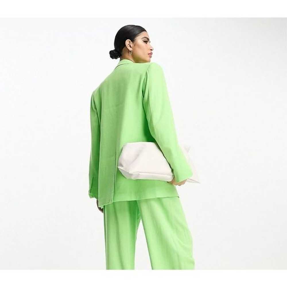 ASOS DESIGN Slim Fit Suit Blazer with Linen Green… - image 2