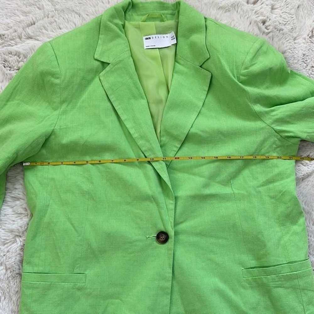 ASOS DESIGN Slim Fit Suit Blazer with Linen Green… - image 7
