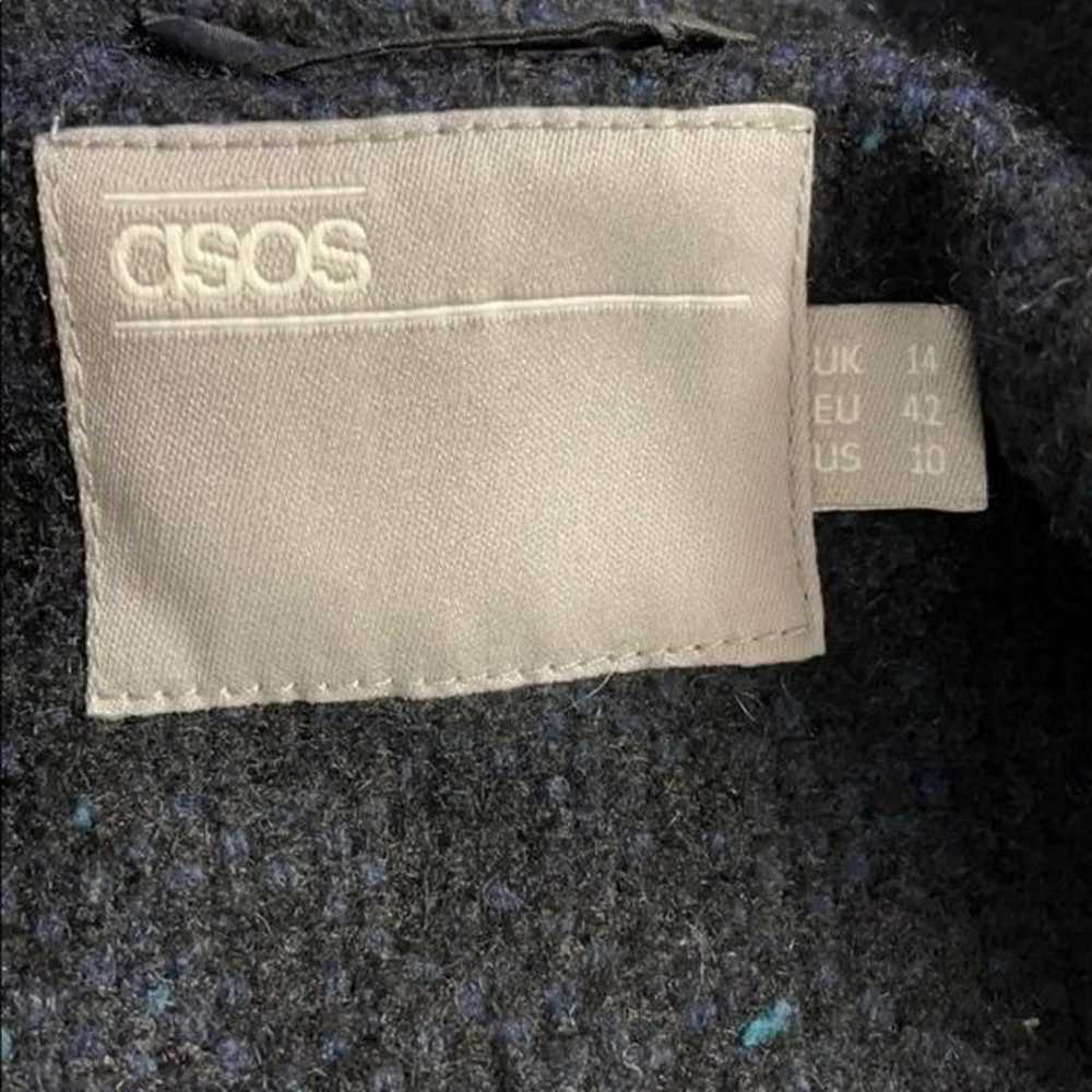 ASOS Coat sz 10 Blue Wool Blend Mid Calf Winter - image 7
