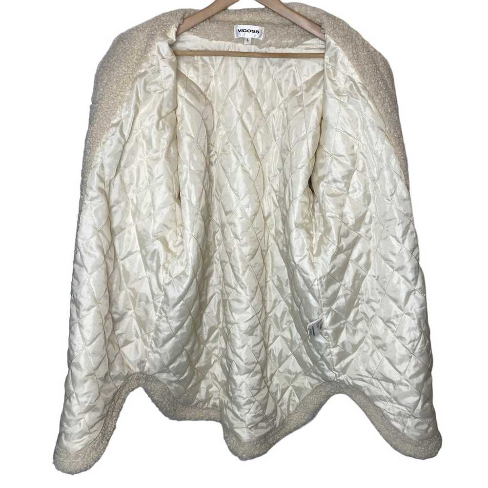 Vigoss Sherpa Teddy Coat Cream Off White Longline… - image 4