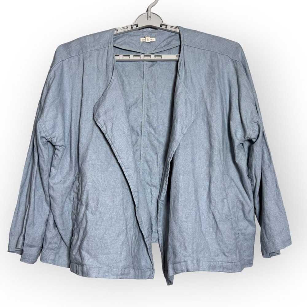 Eileen fisher 100% Organic Linen Open Jacket Wome… - image 1