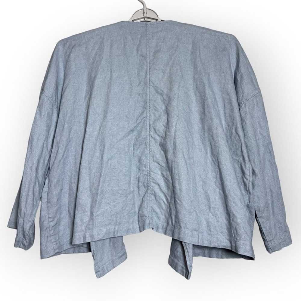 Eileen fisher 100% Organic Linen Open Jacket Wome… - image 2