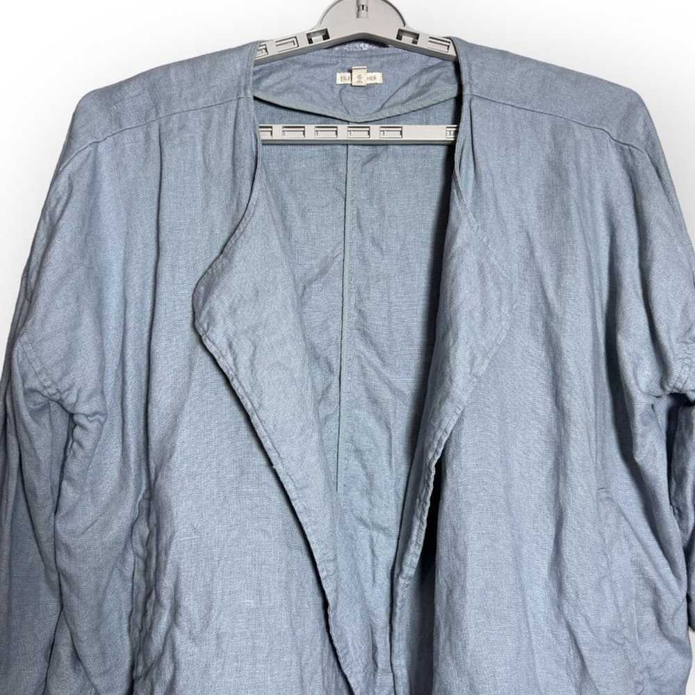 Eileen fisher 100% Organic Linen Open Jacket Wome… - image 7