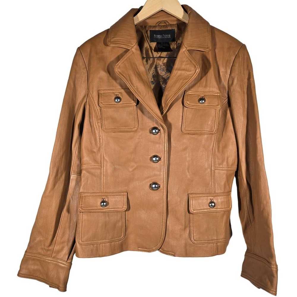 Brandon Thomas Genuine Leather Jacket Coat Carame… - image 1