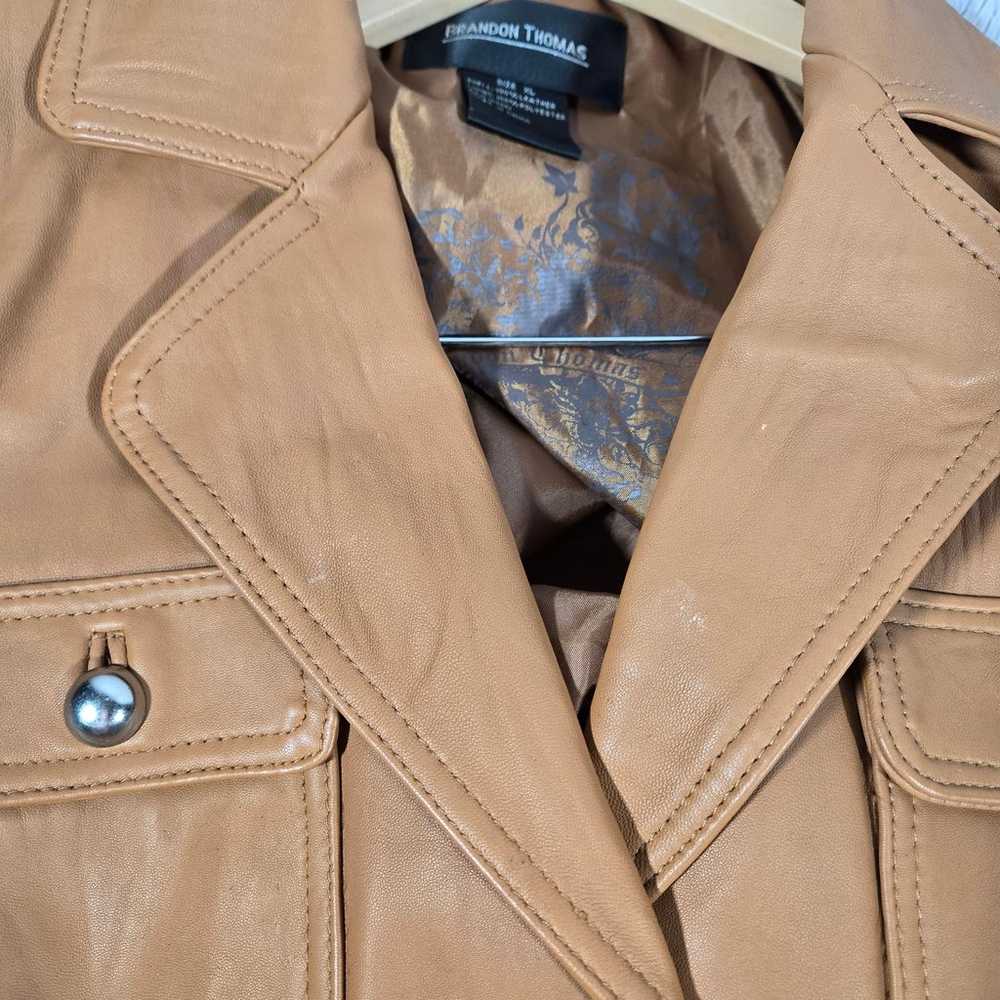 Brandon Thomas Genuine Leather Jacket Coat Carame… - image 3