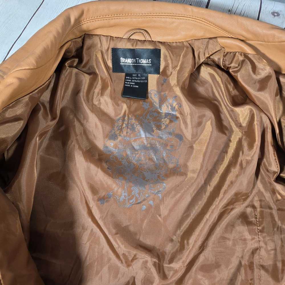 Brandon Thomas Genuine Leather Jacket Coat Carame… - image 4