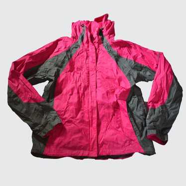 Columbia Hooded rain jacket Size XL in Pink and G… - image 1