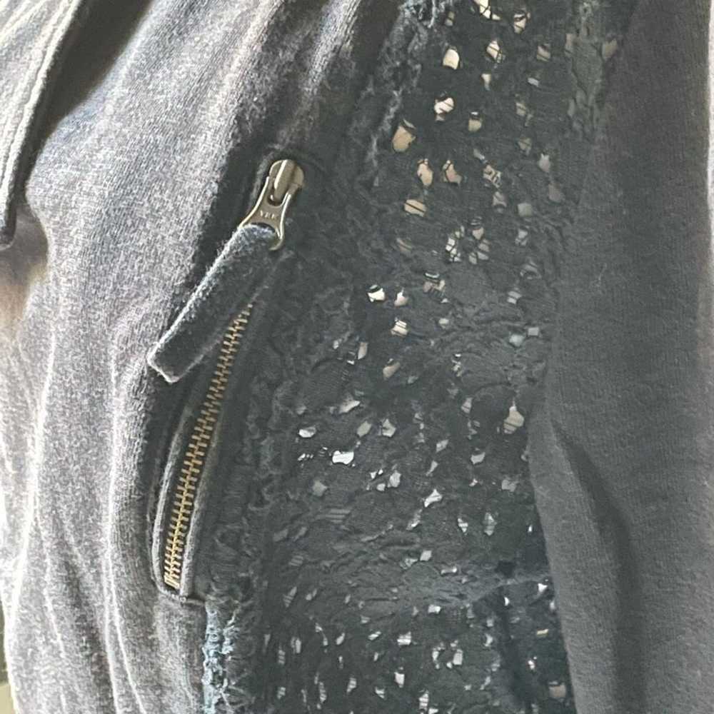 Free People Black Cotton Lace Enhanced Moto Jacke… - image 5