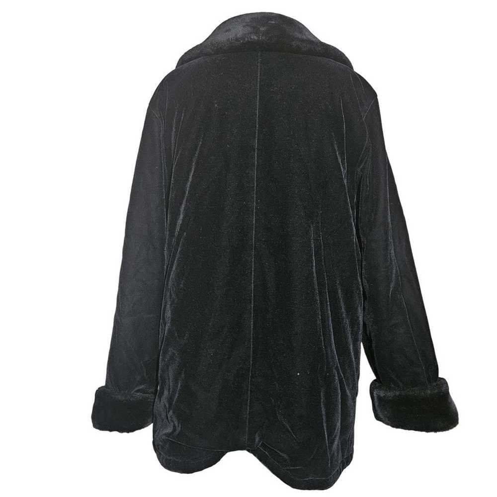 Black Velvet Full Zip Coat Size Large - image 2