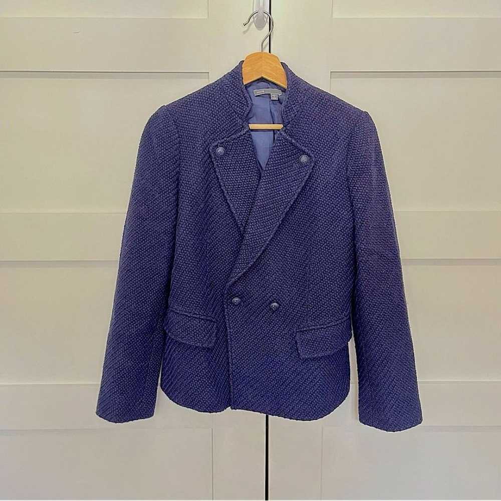 Vince tweed woven blazer coat navy blue Sz. 4 - image 1